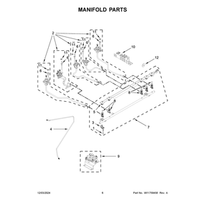 Manifold Parts Diagram and Parts List for JDS1450ML2  Jenn-Air Range