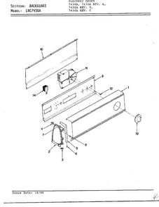 Backguard Diagram and Parts List for 7430A REV D Norge Dryer