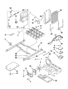 Unit Parts Diagram and Parts List for MSD2574VEM12  Maytag Refrigerator