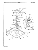 BASE & DRIVE (REV. E - F) Diagram and Parts List for LWL253H  Amana Washer