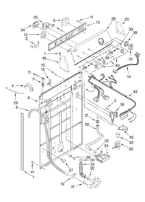 Controls And Rear Panel Parts Diagram and Parts List for NTW4600VQ0  Amana Washer