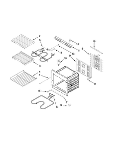 Internal Oven Parts Diagram and Parts List for JJW3830WS01  Jenn-Air Wall Oven