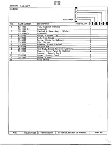 Cabinet Page 2 Diagram and Parts List for 8443A  Norge Dryer