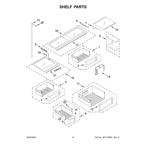 Shelf Parts Diagram and Parts List for JF42NXFXDE25  Jenn-Air Refrigerator