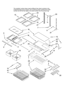 Shelf Parts Diagram and Parts List for AB2225PEKW12  Amana Refrigerator