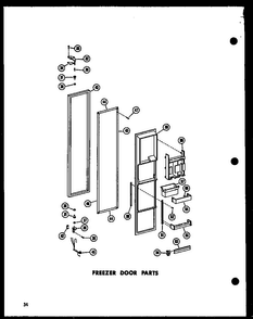 Freezer Door Parts Diagram and Parts List for SRN22G-A-P60201-36WA  Amana Refrigerator