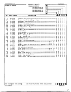 Backguard Page 2 Diagram and Parts List for 6205A  Norge Washer