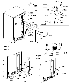 Cabinet Back Diagram and Parts List for SRD327S3L-P1307104WL  Amana Refrigerator
