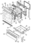 DOOR / DRAWER Diagram and Parts List for 6458XTA  Magic Chef Range