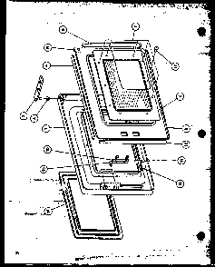 Door Diagram and Parts List for ML-10 P76804-3M Amana Microwave