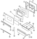 DOOR / DRAWER Diagram and Parts List for L3872VYV  Norge Range