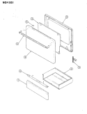 DOOR Diagram and Parts List for NGW3G1  Norge Range