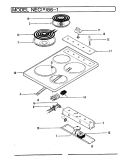 TOP ASSEMBLY Diagram and Parts List for NECW86-1  Norge Cooktop