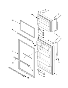 Door Parts Diagram and Parts List for M5TXDWFXW00  Maytag Refrigerator