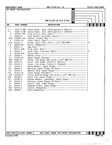 Fresh Food Door Page 2 Diagram and Parts List for 21304A  Admiral Refrigerator