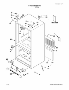 Cabinet Parts Diagram and Parts List for G37026FEAW3  Maytag Refrigerator
