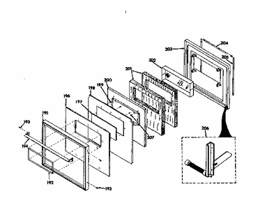 Lower Porcelain Door Diagram and Parts List for 8504277790  Kenmore Range