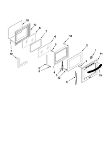 Door Parts Diagram and Parts List for MER8770WB1  Maytag Range