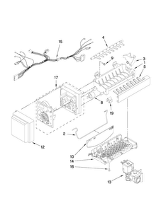 Icemaker Parts Diagram and Parts List for MFI2665XEB6  Maytag Refrigerator