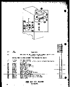 Add On Ice Maker 16 Cu. Ft. Diagram and Parts List for T16N-C-P60236-42WC  Amana Refrigerator