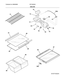 Shelves Diagram and Parts List for CRT182SS2A  Crosley Refrigerator
