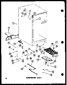 Compressor Parts Diagram and Parts List for TC18C-C-P73500-16WC  Amana Refrigerator