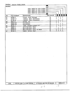 Fresh Food Door Page 3 Diagram and Parts List for 19922-7A  Admiral Refrigerator