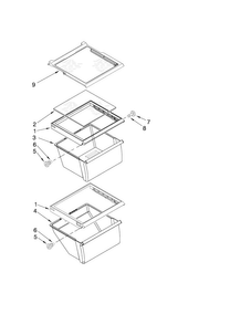 Refrigerator Shelf Parts Diagram and Parts List for MSD2272VES01  Maytag Refrigerator