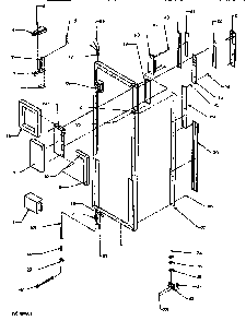 Door/hinge/trim Refrigerator Diagram and Parts List for SXD520NW-P1181101WW  Amana Refrigerator