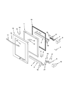 Door Parts Diagram and Parts List for JUB24FRECX00  Jenn-Air Wine and Beverage Cooler
