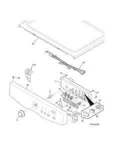 Controls/top Panel Diagram and Parts List for CDG7300RW0  Crosley Dryer