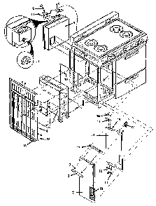 Cabinet Assembly - Heater Section Diagram and Parts List for SAK39DA ALL Amana Range