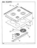 TOP ASSEMBLY Diagram and Parts List for NEW3H8STVW-EV  Norge Range