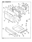 DOOR / DRAWER Diagram and Parts List for NEW3H8STVW-EV  Norge Range