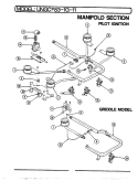 CONTROLS Diagram and Parts List for UNGCA83-1G-11  Norge Cooktop