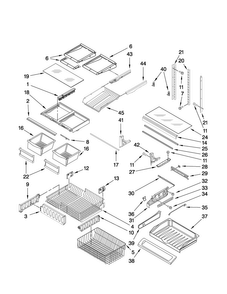 Shelf Parts Diagram and Parts List for AFB2234WEW2  Amana Refrigerator