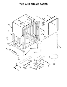 Tub And Frame Parts Diagram and Parts List for JDB9200CWY2  Jenn-Air Dishwasher
