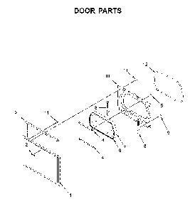 Door parts Diagram and Parts List for MGD7230HC0  Maytag Dryer
