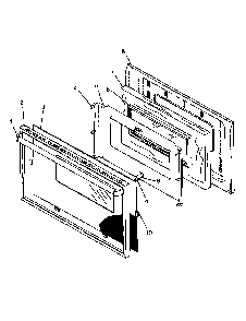 Oven Door Diagram and Parts List for AGC585E P1143082NE Amana Range