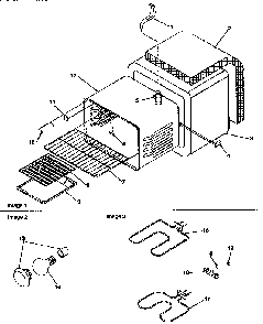 Cavity Diagram and Parts List for ART6110W P1143447NW Amana Range