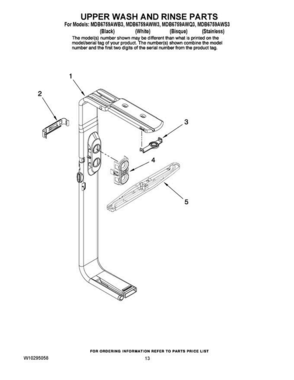 10 - Upper Wash And Rinse Parts Diagram and Parts List for MDB6759AWB3  Maytag Dishwasher