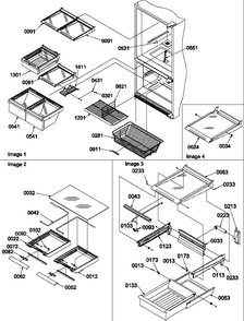 Shelving Assemblies Diagram and Parts List for BR22VW-P1321505WW  Amana Refrigerator