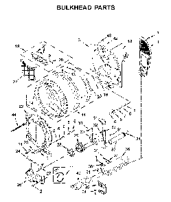 Bulkhead parts Diagram and Parts List for YMED8630HC1  Maytag Dryer
