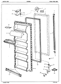 FRESH FOOD DOOR Diagram and Parts List for CNS20M6A 5M62B Crosley Refrigerator