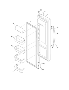 Refrigerator Door Diagram and Parts List for CRSH268MB6  Crosley Refrigerator