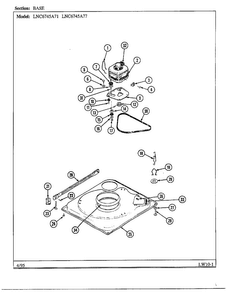 Base Diagram and Parts List for 6745A71  Norge Washer