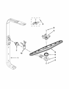 Upper Wash And Rinse Parts Diagram and Parts List for MDB6769PAB3  Maytag Dishwasher