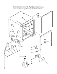 Tub And Frame Parts Diagram and Parts List for MDBH945AWB3  Maytag Dishwasher