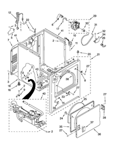 Cabinet Parts Diagram and Parts List for MGDC300XW1  Maytag Dryer