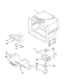 Freezer Liner Parts Diagram and Parts List for ABB2221WEW1  Amana Refrigerator